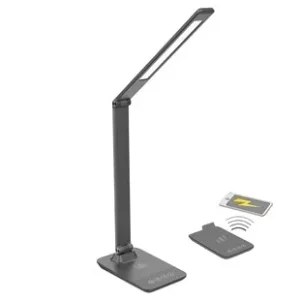 Omezená Nabídka Solight LED stmívatelná lampička s bezdrátovým nabíjením, 10W, změna chromatičnosti, šedá