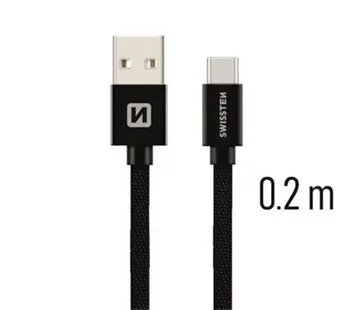 Pouze Dnes Kabel Swissten Textile USB-C 0,2M Černý