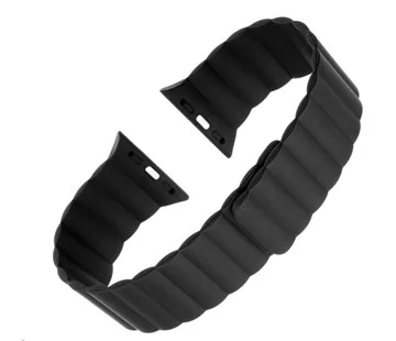 Přímo Od Výrobce Silikonový řemínek FIXED Magnetic Strap s magnetickým zapínáním pro Apple Watch 42 mm/44 mm, černý