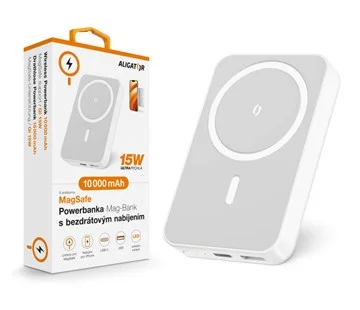 MagSafe Powerbanka Mag-Bank s bezdrátovým nabíjením, 10 000 mAh, bílá Finální Výprodej