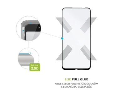 Ochranné tvrzené sklo FIXED Full-Cover pro Huawei P40 Lite, lepení přes celý displej, černé Doprava Zdarma