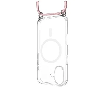 Pouzdro FIXED MagPure Neck s růžovou šňůrkou na krk pro Apple iPhone 17 Nová Kolekce