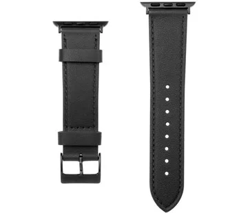 Kožený řemínek FIXED Leather Strap pro Apple Watch 42/44/45 mm, černý Originální