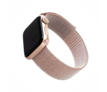 Nylonový řemínek FIXED Nylon Strap pro Apple Watch 44mm/ Watch 42mm, růžově zlatý Sleva
