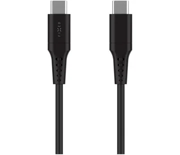 Vrácení Zdarma Krátký nabíjecí a datový Liquid silicone kabel FIXED s konektory USB-C/USB-C a podporou PD, 0.3m, USB 2.0, 60W, černý