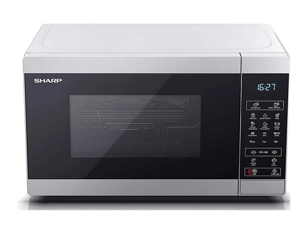 Mikrovlnná trouba Sharp YC-MG02U-S / 800 W / 20 l / Ø talíře 25,5 cm / stříbrná/černá Finální Výprodej