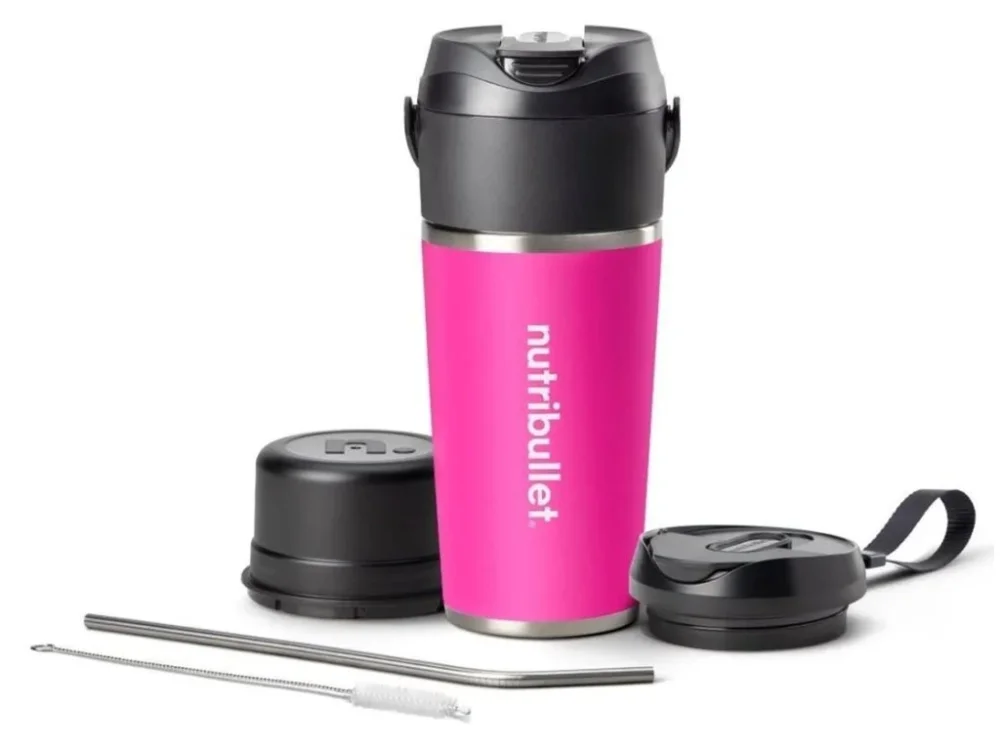 Odeslání Ihned Přenosný mixér NutriBullet Flip NBP016MA / 2v1 / 420 W / růžová