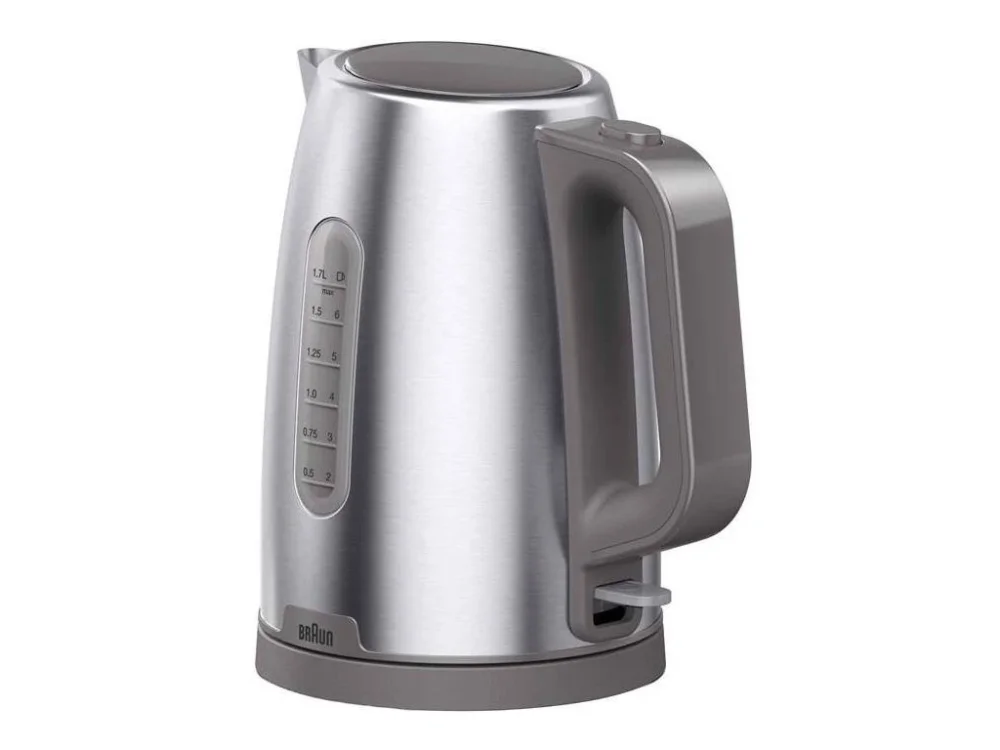 Levný Rychlovarná konvice Braun PurShine WK1500GY / 1,7 l / 2200 W / nerez / šedá