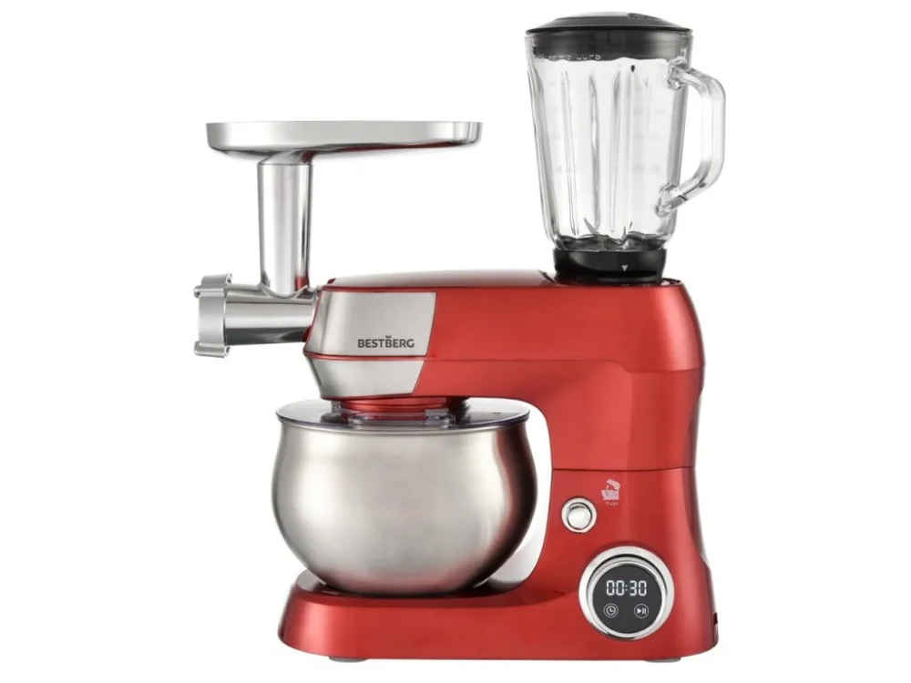 Multifunkční kuchyňský robot BestBerg BBR-1900R / 1900 W / 5 l / 12 rychlostí / červená Nejlepší Cena