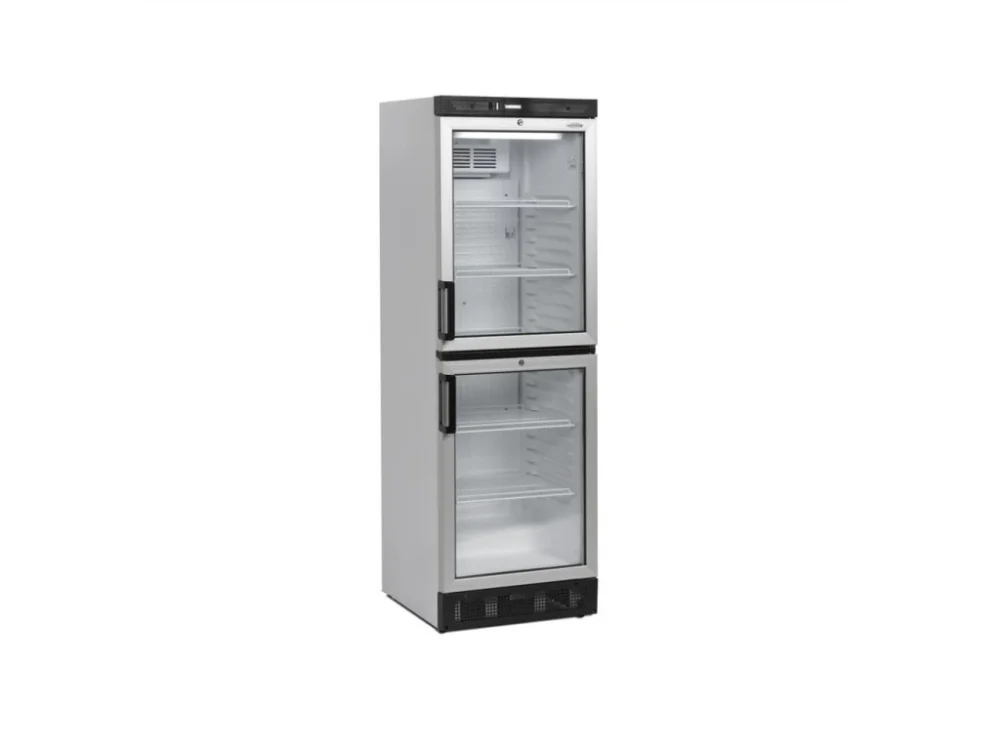 Finální Výprodej TEFCOLD FS 2380 – Prosklená lednice, 2-křídlové dveře nad sebou, 345 l, bílá