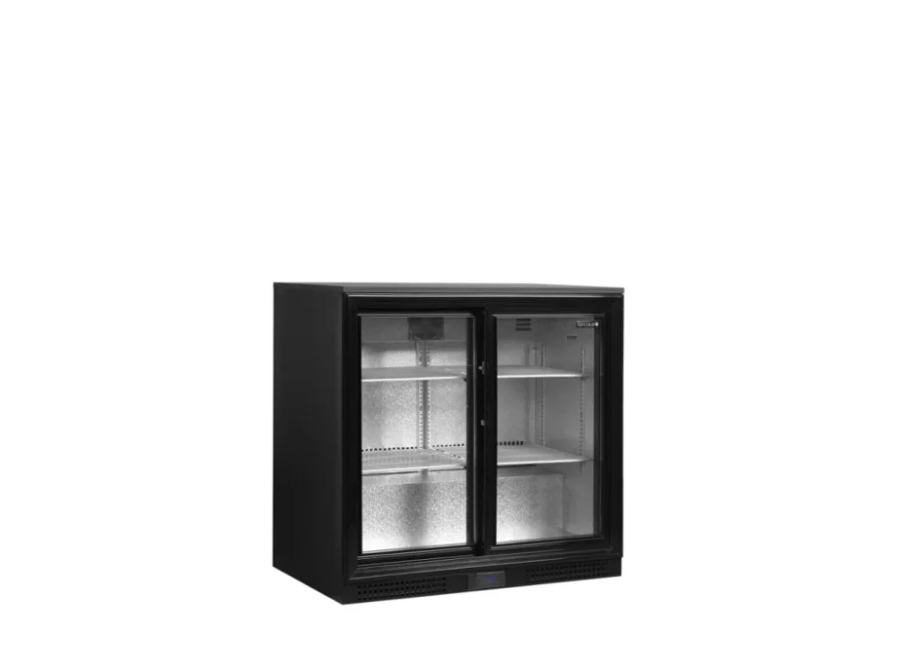 TEFCOLD DB201S – Prosklený minibar, 2-posuvné dveře, 182 l, černý Vrácení Zdarma