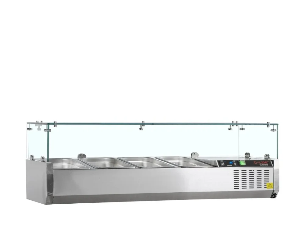 G-Line by TEFCOLD GVC33-120 – Stolní chladicí nástavba, se skleněným krytem, 5x GN 1/4, nerezová Expresní Doručení