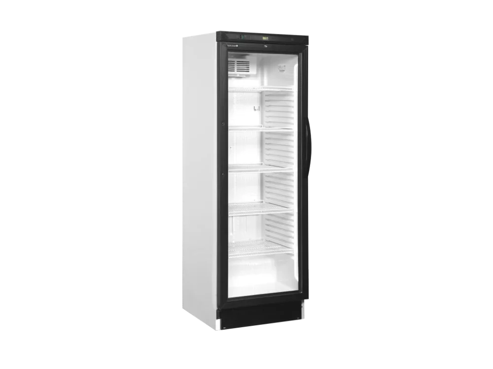Doprava Zdarma TEFCOLD CEV 425 1 LED L/H – Prosklená lednice, levé dveře, 345 l, bílá