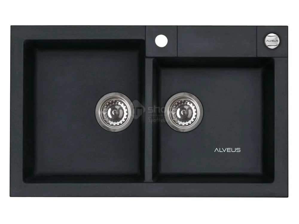 Alveus ROCK 90 černá (780x480mm)+ pop- up sifon Autentický