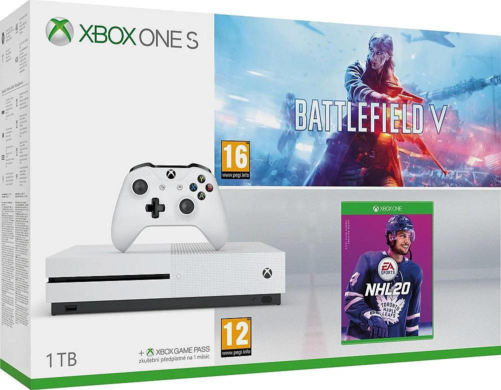 Speciální Cena Microsoft XBOX One S 1 TB + NHL 20 + Battlefield V
