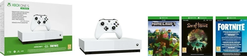 Nakupujte Hned Microsoft XBOX One S 1TB All Digital + 3 hry