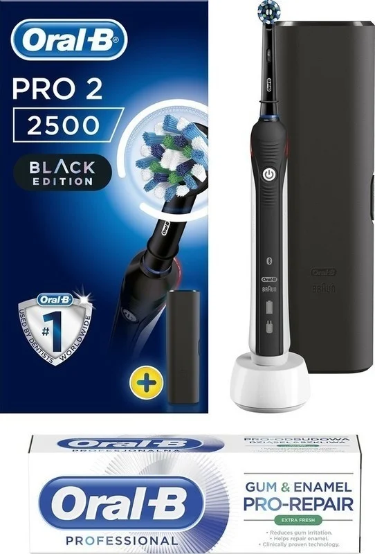 Oral-B PRO2500 CA black + zubní pasta Cenově Výhodný