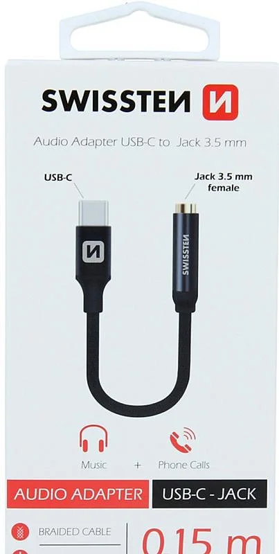 Jen Po Omezenou Doba Swissten AUDIO USB-C/JACK(samice) 0,15M