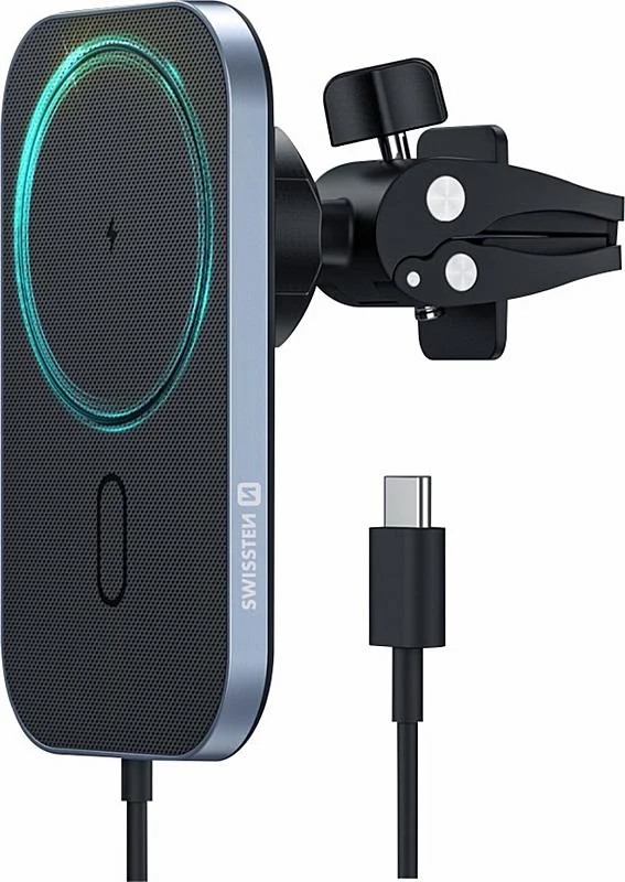 Swissten magnetický držák s bezdrát. nabíječkou 15W Značkový