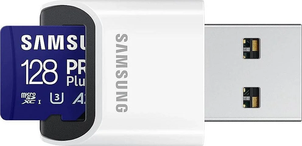 Rychlé Dodání Samsung MicroSDXC 128GB PRO Plus+USB adp